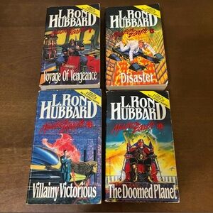 Lot of 4 L. Ron Hubbard Mission Earth Paperbacks #7-#10 Bridge Publications